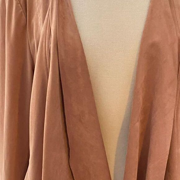 NWOT Anthropologie Hutch Draped Faux Suede Jacket Neutral Beige Large - Picture 8 of 16